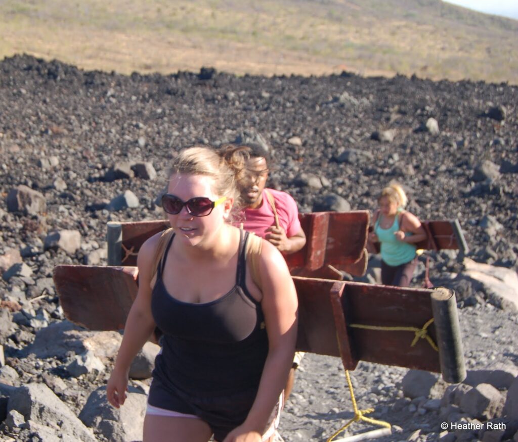 Volcan boarders on their way up Cerro Negro.