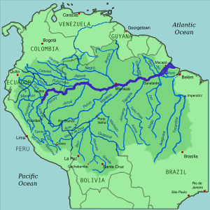 Map of the Amazon River watershed.