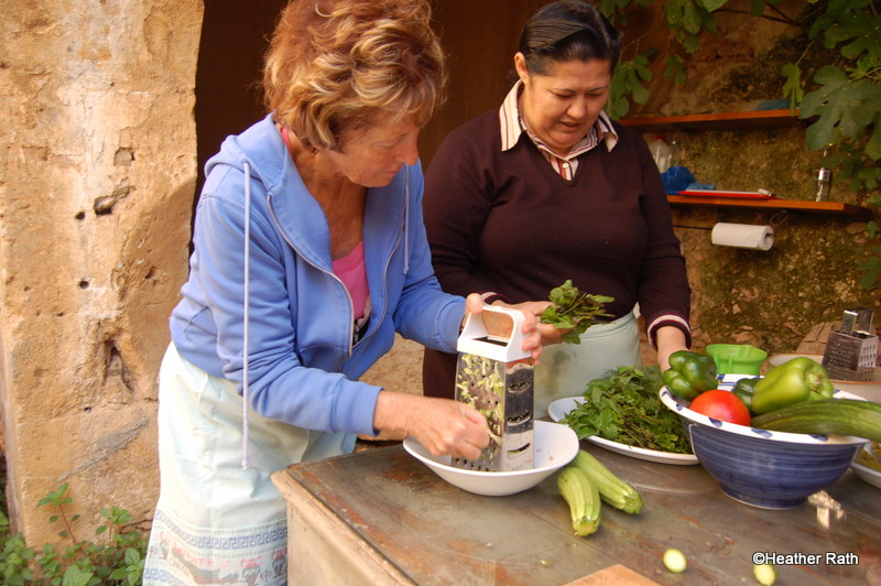 preparing the vegetables