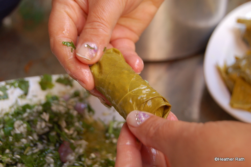 dolmades - stuffed grape leaves