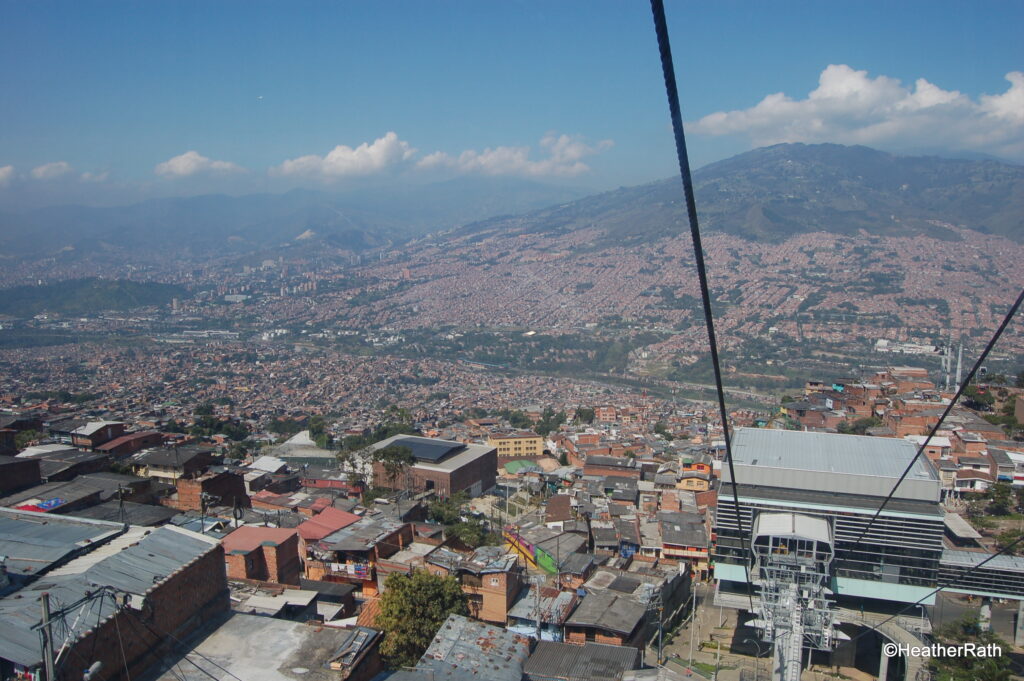 View of Medellín from cable car