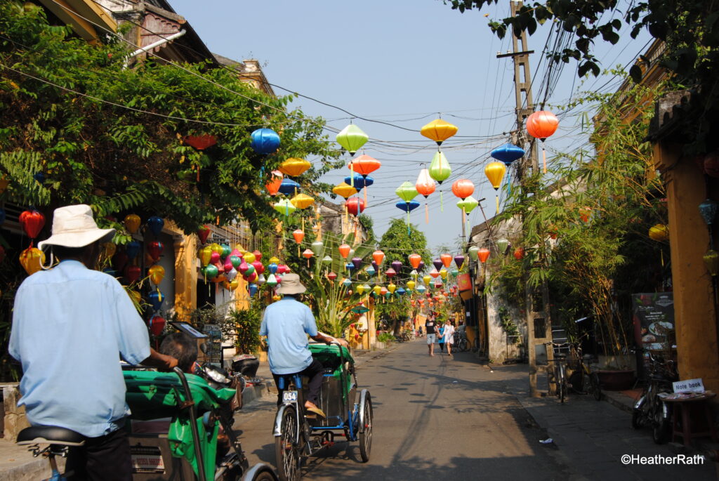 Colourful street in the historic section of Hoi An