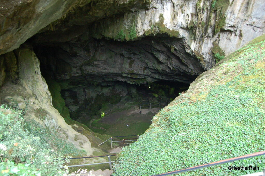 Stairs to the cave floor.