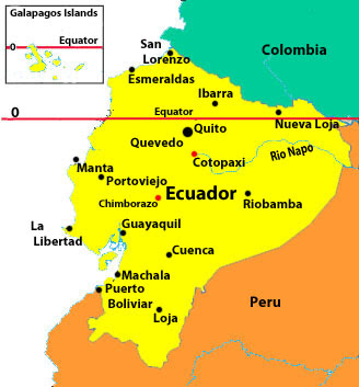 map of ecuador