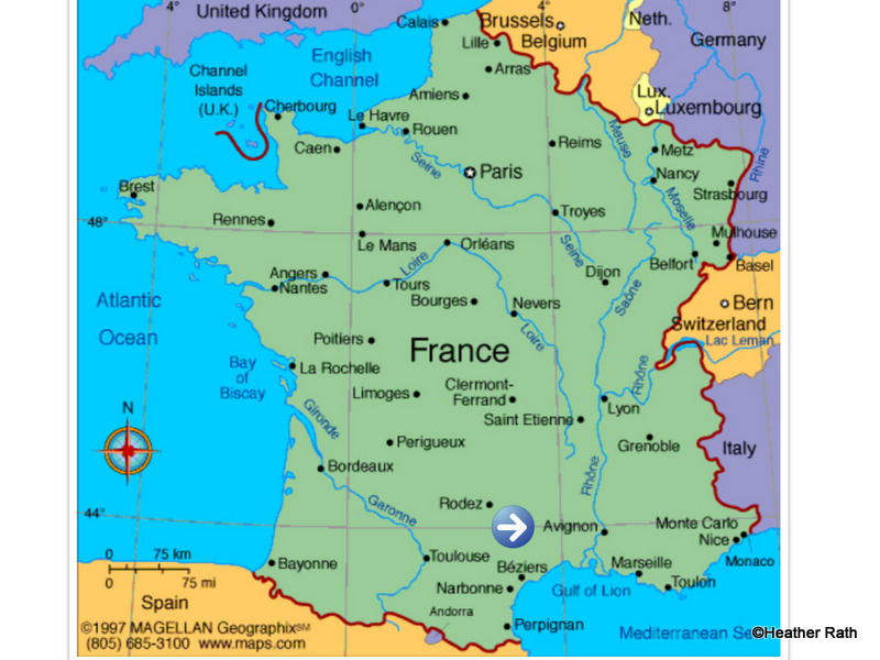 map of France showing Avignon

