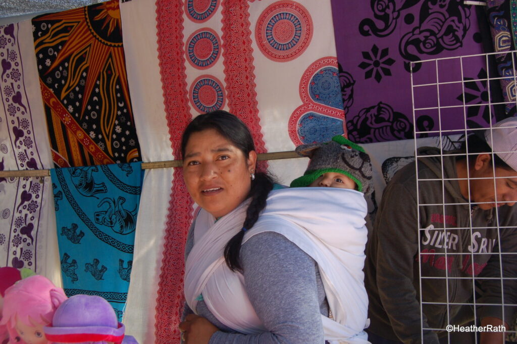 This woman and her baby are from Otavalo, Ecuador