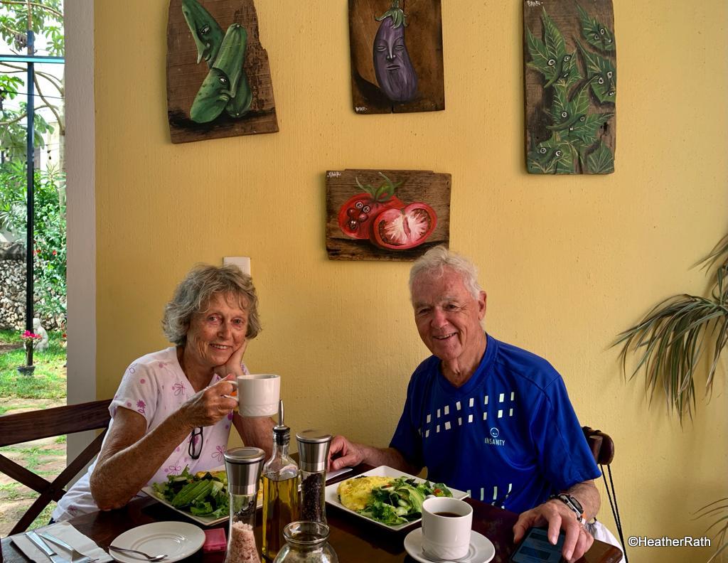 Heather & Norm having breakfast at Le' Kaat