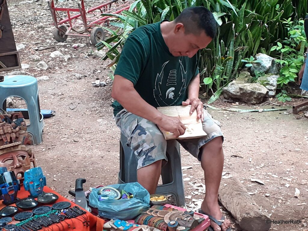 An artisan at work in Chichen Itza 