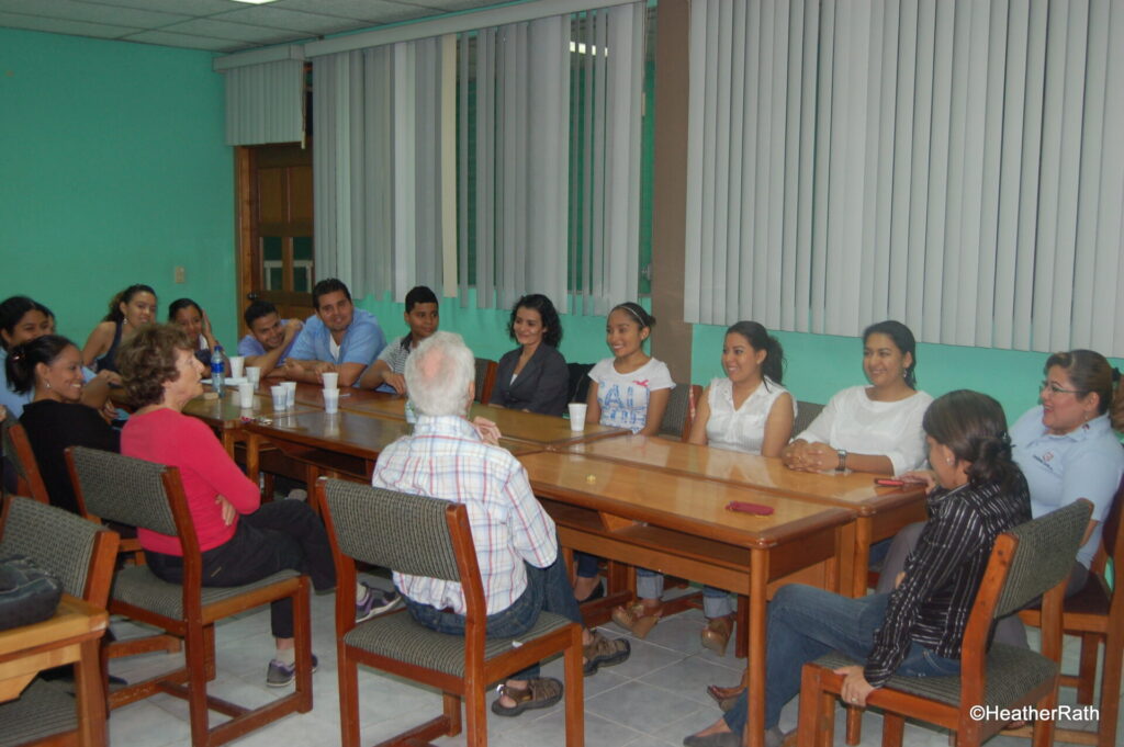 We are leading a English class discussion with these university students