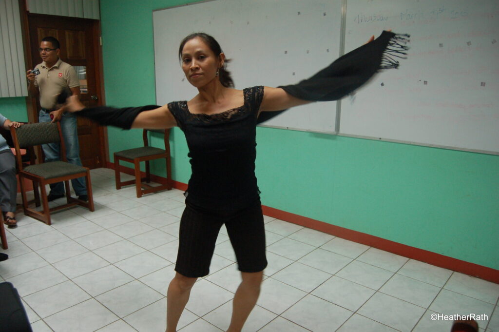 Dancer performing for the class as part of our teaching English in Nicaragua.