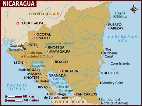 map of Nicaragua