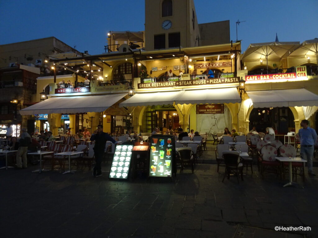 Restaurants overlooking Hippocrates Square