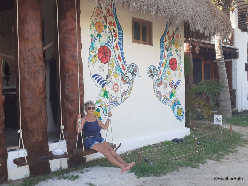 image of Heather relaxing at the Soho Holbox hotel