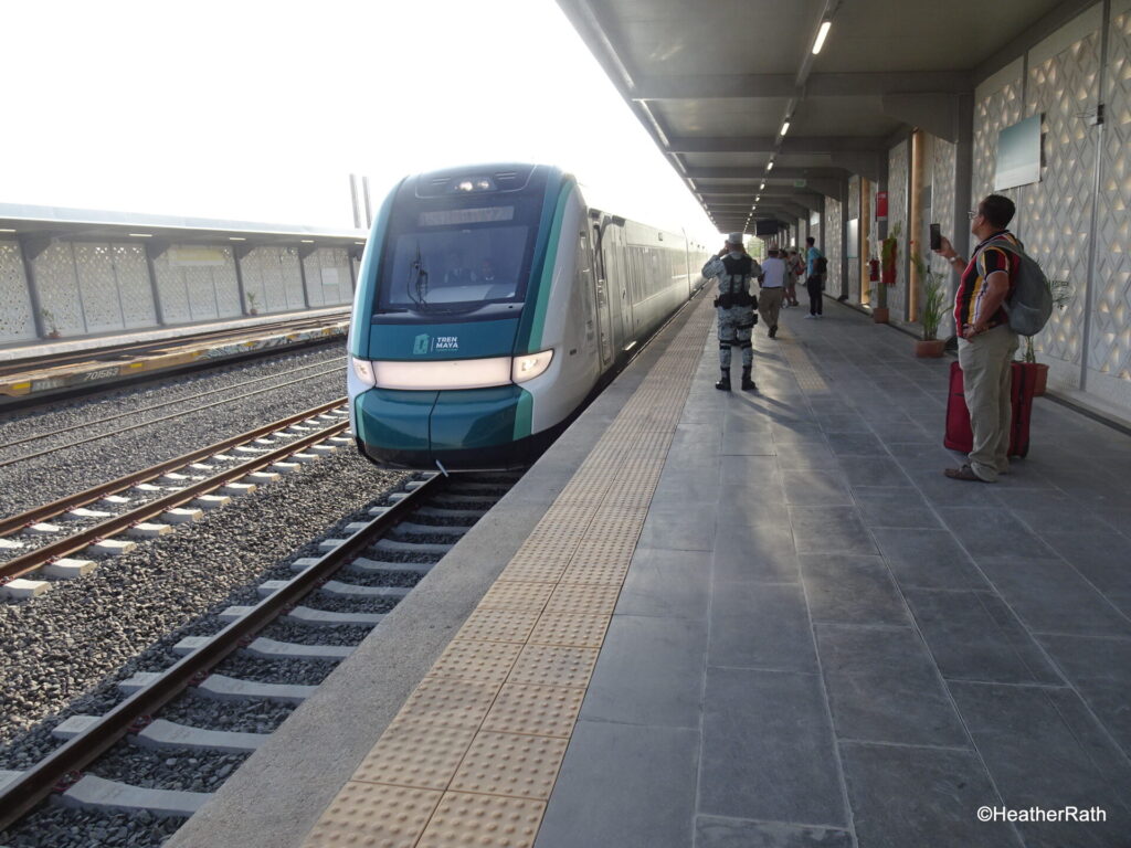 Train entering Valladolid station