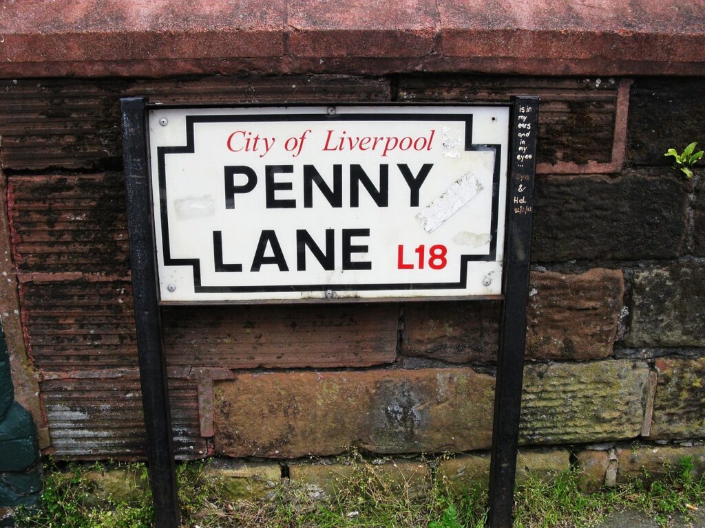 street sign of Penny Lane