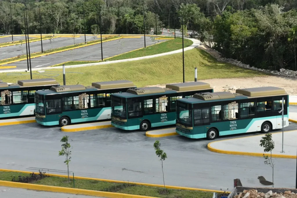 shuttle buses from Cancun Airport to Maya Train station