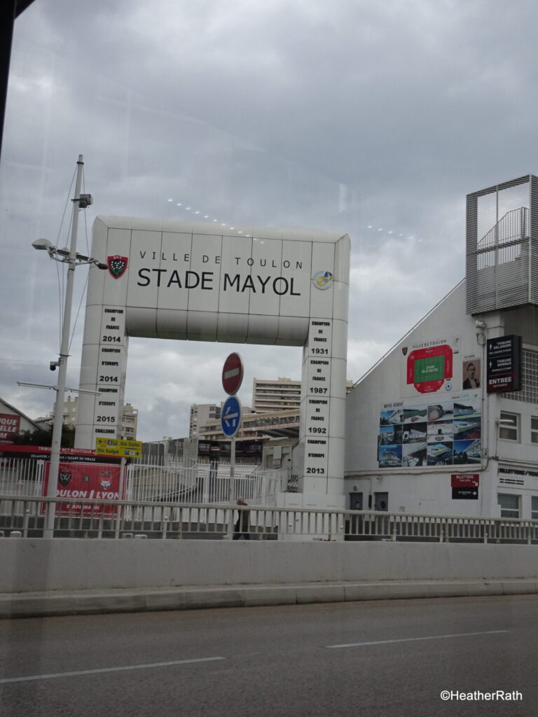 Mayol Stadium in the heart of Toulon France near the port.