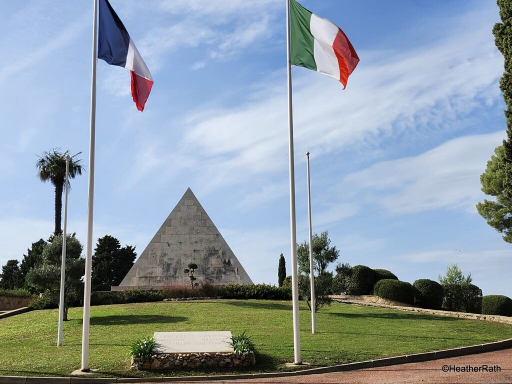 The memorial pyramid at the Franco-Italian cemetery