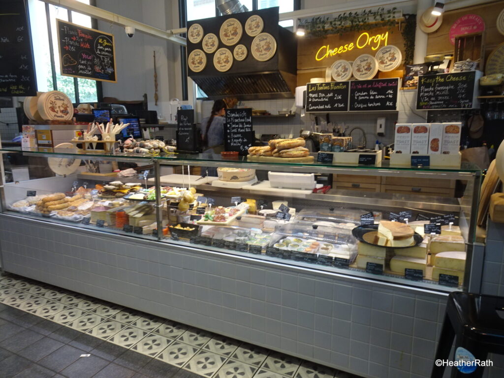 The cheese counter - fromagerie -  a good selection of French and imported cheeses