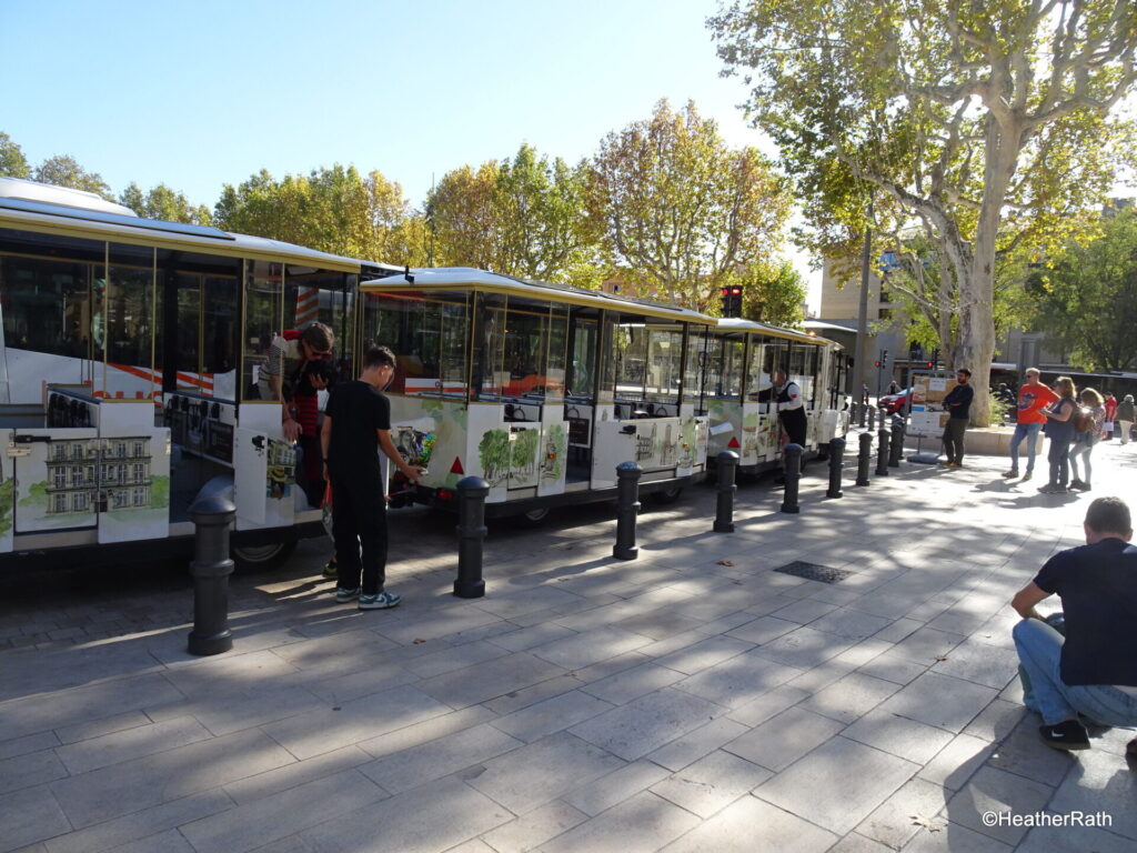 Take Little White Train for tours of the Old Town - one of the ways to spend a dy in Aix en Provence