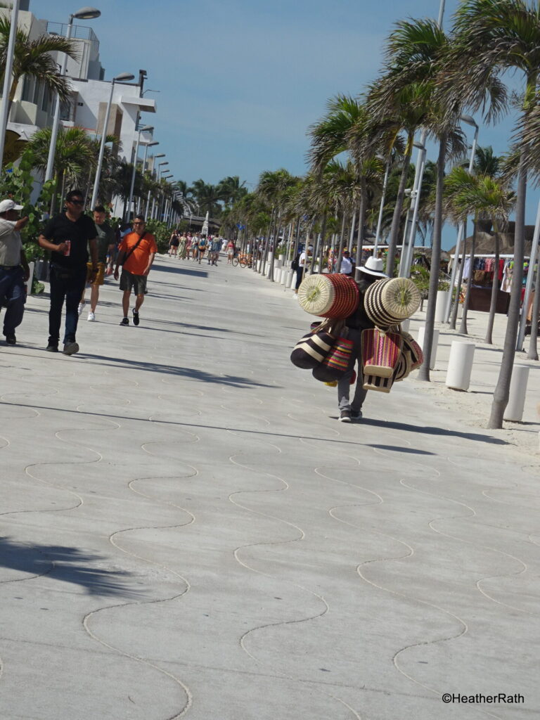 Malecon at Progreso Yucatan is a walkway along the beach extending to both sides of the pier