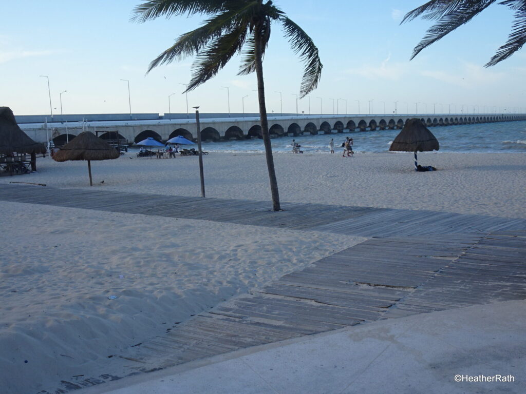 Progreso pier from the Progreso beach . Guiness record longest pier in the worl