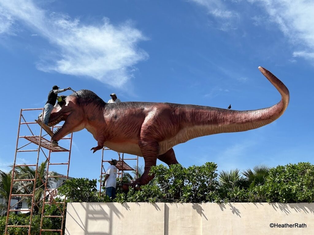 pic of a tyrannosaurus rex outside the Meteorite museum