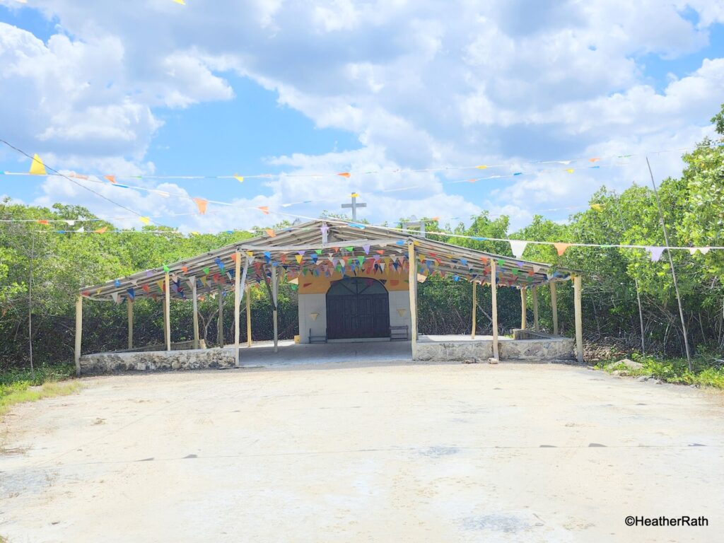 pic of the Chapel of Guadalupe in the mangroves near rio Lagartos