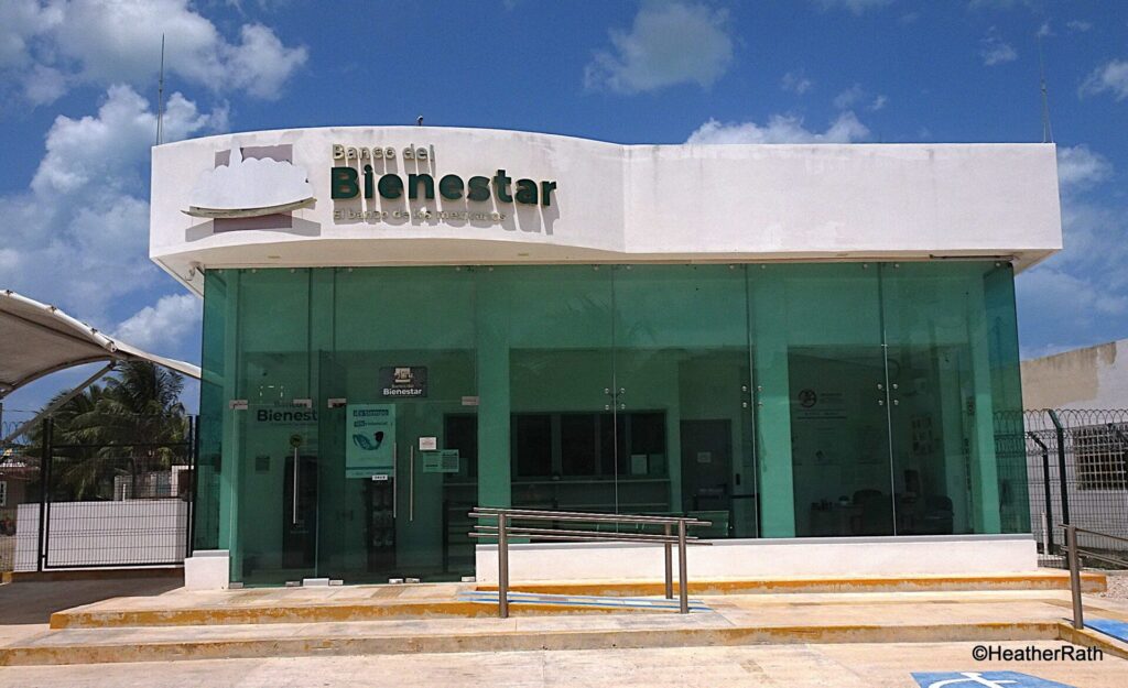 photo of Bienestar new bank and ATM at Rio Lagartos Yucatan