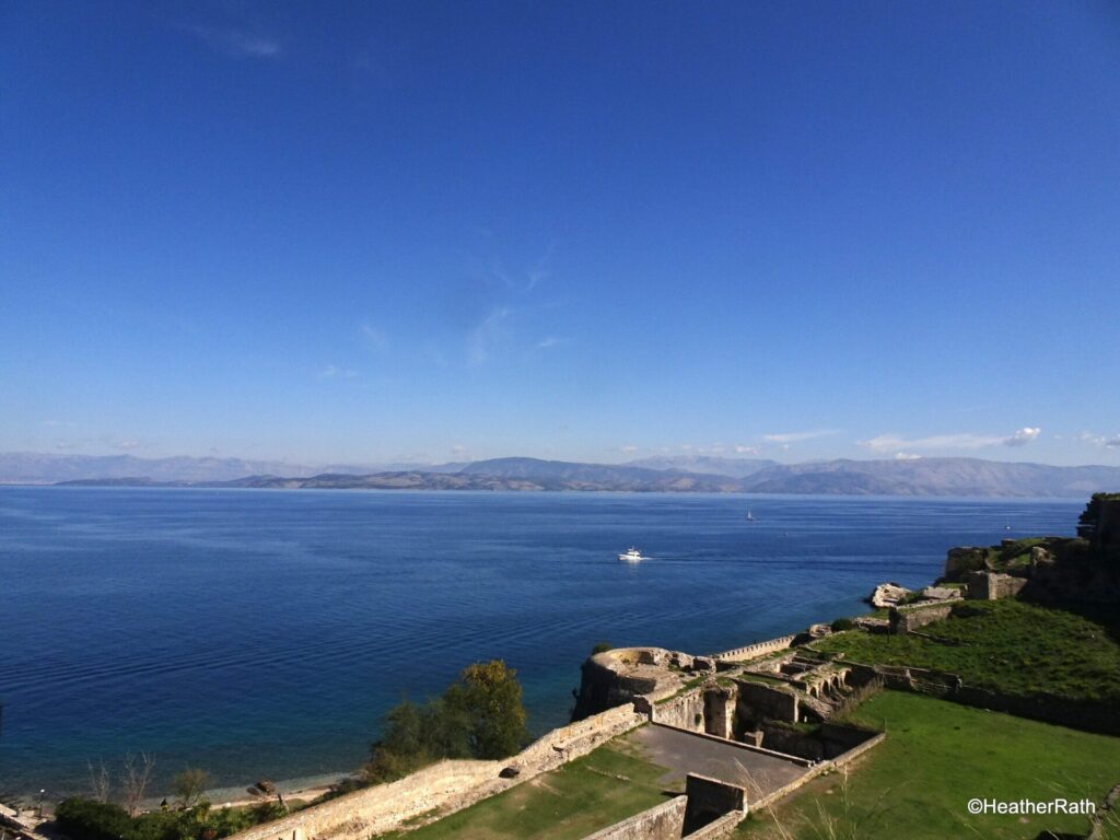view from the Old fortress to the Bay of Kerkyra
