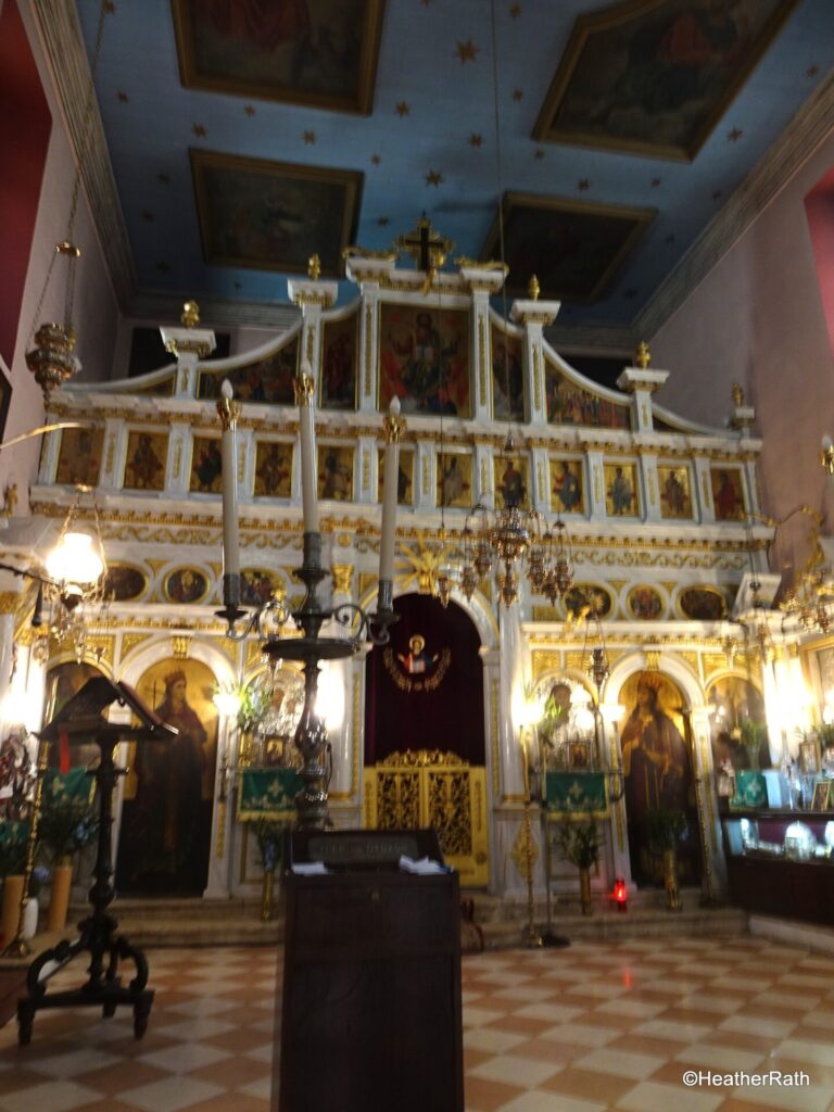pic of interior of the Church of Saint Spyridon