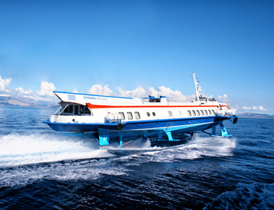 pic of fast ferry from Albania to Old Town Corfu
