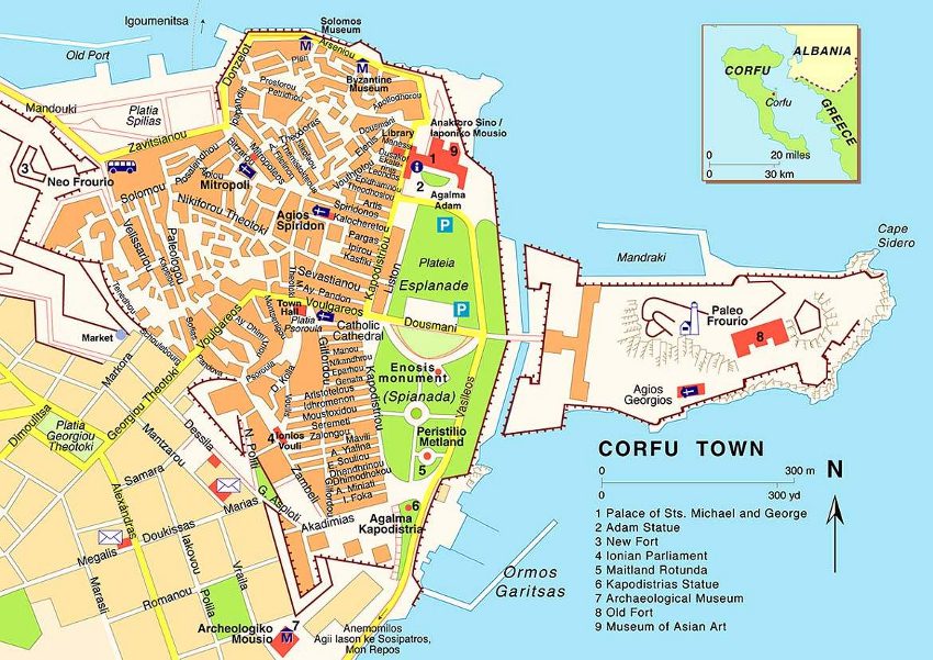Map of Corfu Old Town