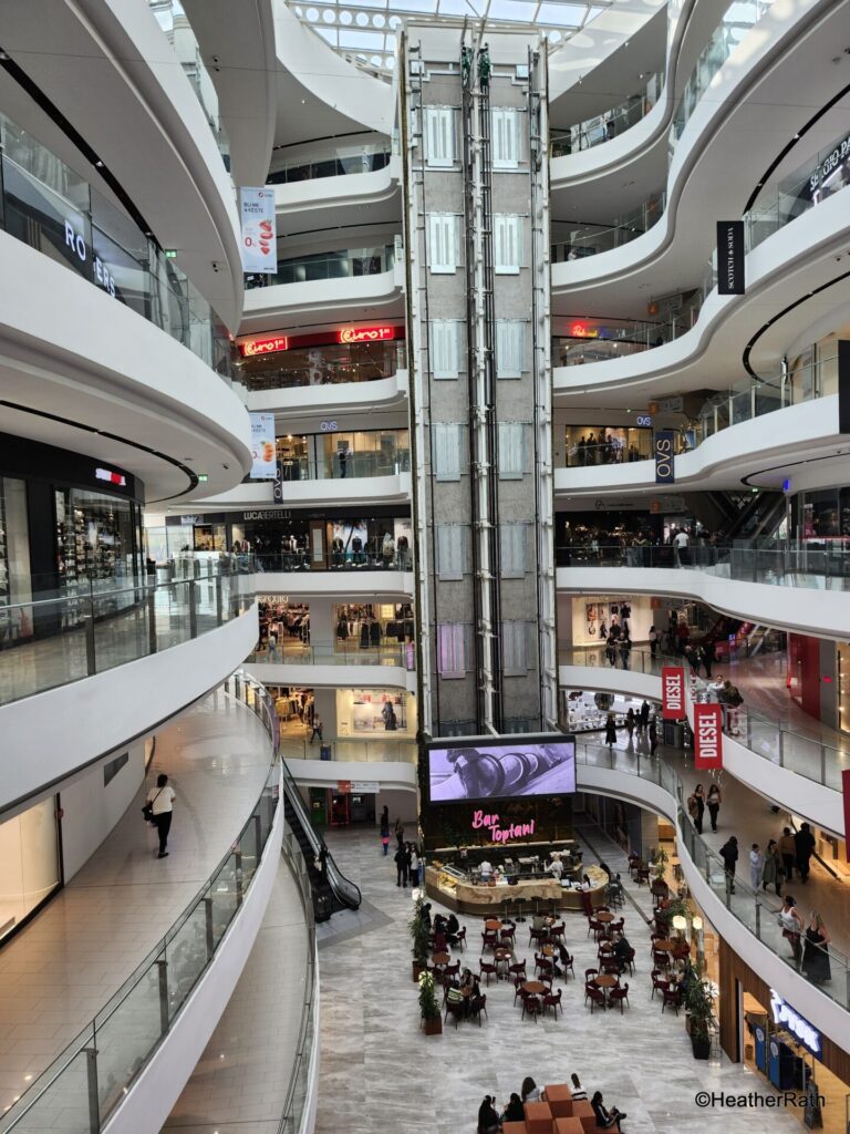 photo of inside of 8 level indoor modern shopping mall