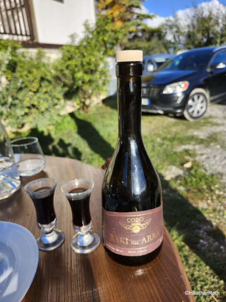 dark coloured raki made from walnuts