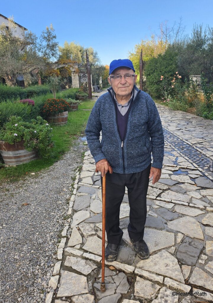 photo of 89 year old owner/creator of Cobo Winery near Berat