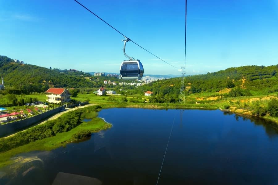 photo of Dajti cable car en route
