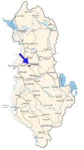 map of Albania showing Tirana