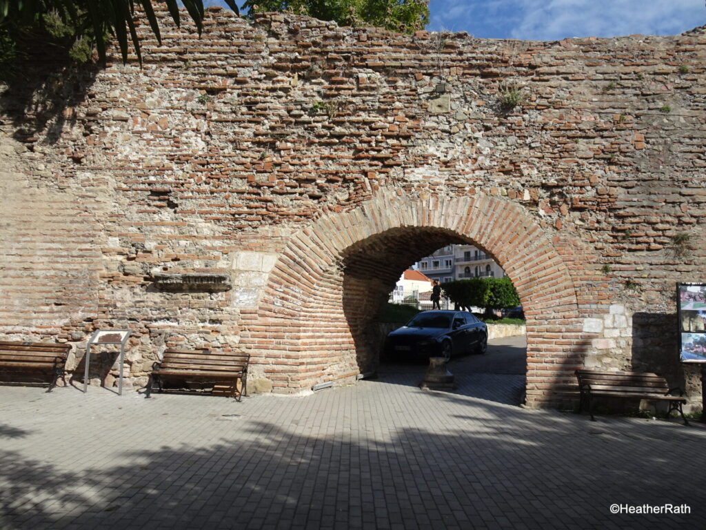 photo of restored gate to the roman amphitheatre