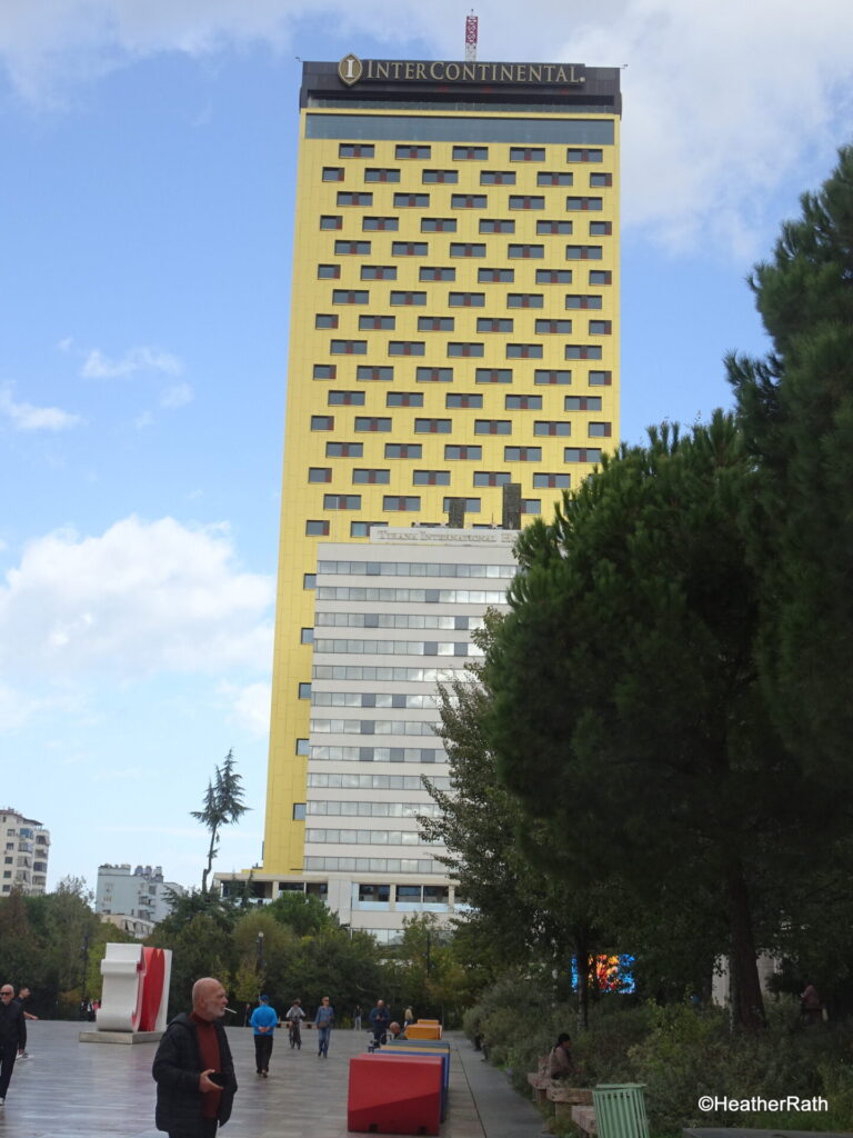 pic of old and new Intercontental hotes in Tirana