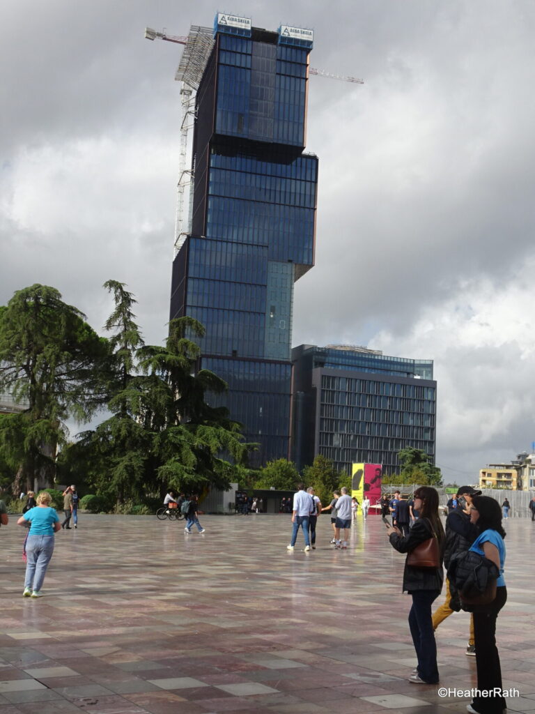 photo on modern multi story building in Tirana Albania