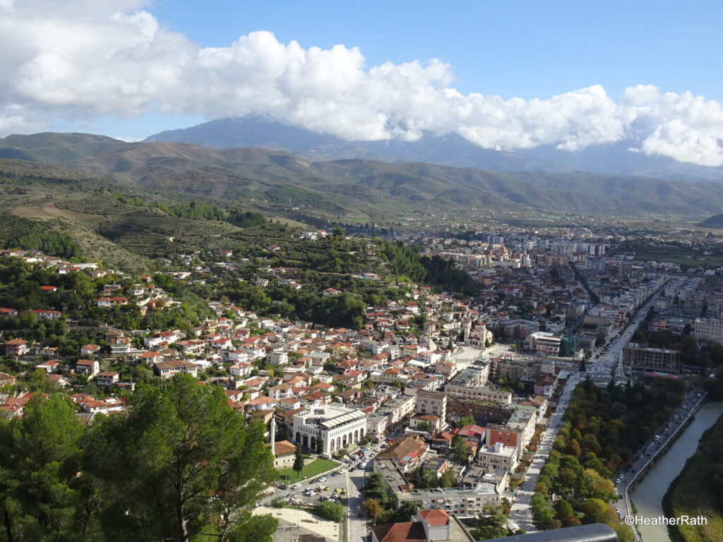 photo of view of the new Berat below from the castle