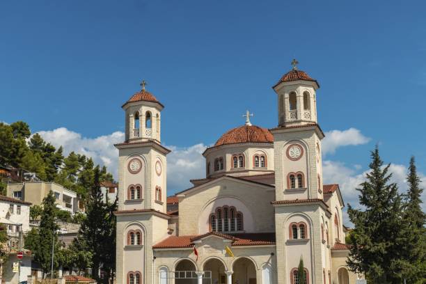 pic of St. Demetrius Catherdral in central square of Berat